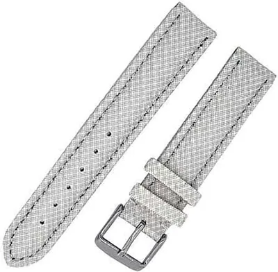 Produktbild von Uhrenarmband RAUTEN-87A weiß 24mm KUNSTLEDER Textiloptik
