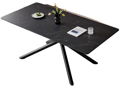 Obrázek produktu pro Jídelní stůl, minimalistický moderní design, robustní konstrukce, černý