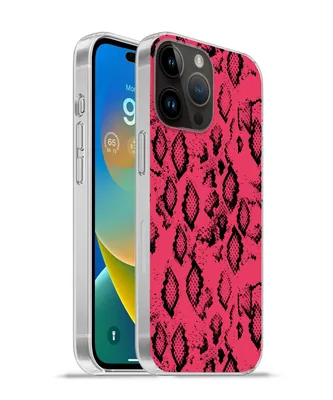Produktbild von MuchoWow® Handyhülle Schutzhülle Hülle für Apple iPhone 14 Pro - Softcase Tiermuster - Schlangenhaut - Rosa Silikon Softcase Handy Hülle - Umschlag
