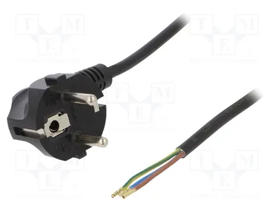 Produktbild von 1x Kabel 1,5m schwarz 3G0,75mm2 PVC 16A 250V W-97154 Computerversorgungskabel und