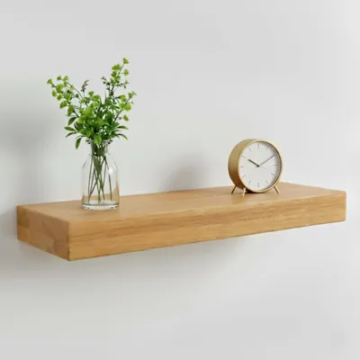 Image de Étagère murale en chêne, étagère suspendue, dimensions 100 x 30 x 4 cm
