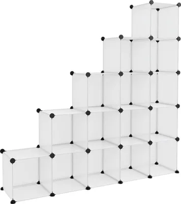 Produktbild von vidaXL Regalsystem mit 15 Würfeln Transparent PP