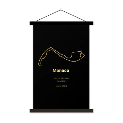 Produktbild von MuchoWow® Textilposter Formel 1 - Monaco - Rennstrecke 60x90 cm mit schwarzem Rahmen - Poster Wohnzimmer
