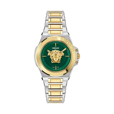 A product shot of a watch on a white background.