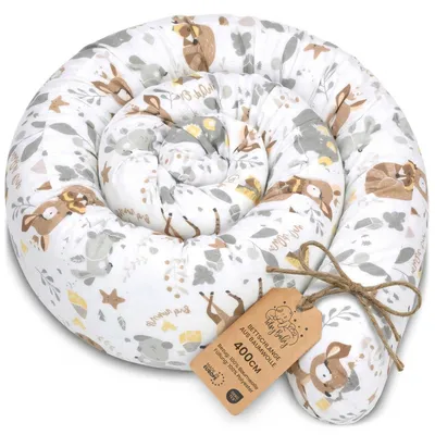 Produktbild von Totsy Baby Seitenschläferkissen Bettschlange Body Pillow 400 cm Baumwolle - Kopfkissen lang Bettrolle Schlafkissen Nackenrolle Kissen  Hirsch