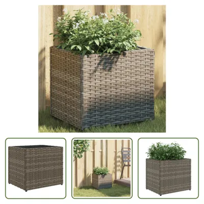 Produktbild von The Living Store Pflanzkübel Grau 36x30x32 cm Poly Rattan