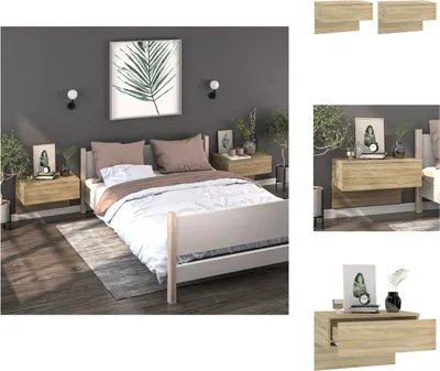 Produktbild von vidaXL Wand-Nachttische 2 Stk. Sonoma-Eiche -  Nachttische