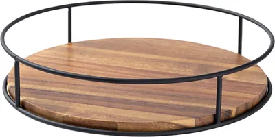 Produktbild von Ablagefach-Organizer, multifunktional, 360-Grad-Drehung, Lazy Susan-Drehteller aus Holz, Küchenarbeitsplatten-Organizer