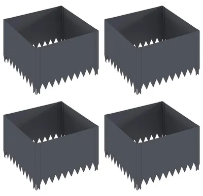 Immagine prodotto di vidaXL Bordatura per prato, 4 pezzi, 60 x 60 x 35 cm, acciaio, antracite