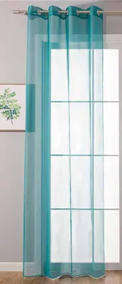 Produktbild von Ösenvorhang Transparent 145x140 cm Türkis Gardine Vorhang mit Bleiband 20332-cn