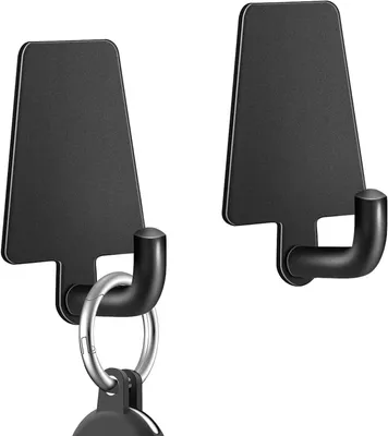 Imagen del producto de Ganchos adhesivos para toallas, sin necesidad de taladrar, ganchos negros para pared, ideales para baño y aseo
