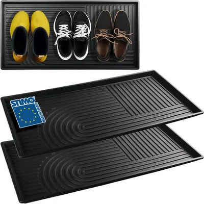 Produktbild von 2X XL Schuhabtropfschale groß Schuhmatte 72,5 x 36,5 cm aus Kunststoff Schuhwanne Schuhablage mit erhöhtem Rand