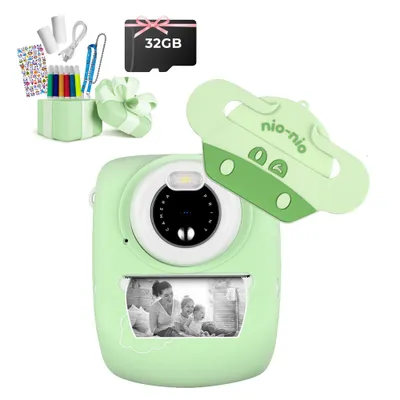 Produktbild von Kinderkamera, 30MP Sofortbildkamera WiFi 1080P Selfie Digitalkamera 2,4 Zoll mit 32GB TF-Karte, Geschenk für Jungen Mädchen, (Grün)