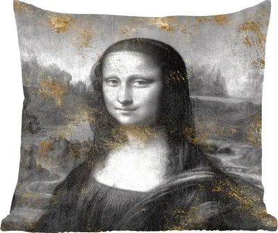 Produktbild von MuchoWow® Zierkissen Sofakissen Wohnzimmer Dekokissen 60x60 cm Mona Lisa - Leonardo da Vinci - Kunst - Sitzfläche - Foto Polster