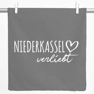 Produktbild von Huuraa Kissenbezug Niederkassel verliebt 40x40cm Steel Grey Baumwolle Dekokissenbezug Geschenkidee