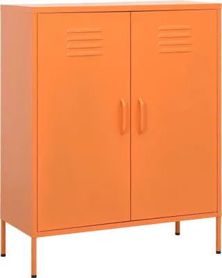 Zdjęcie produktu dla Szafka narzędziowa "Hagenbach" wykonana ze stali w kolorze pomarańczowym. Wymiary (dł/szer/wys) 80x35x101 cm