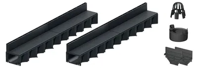 Produktbild von 2x1m ACO Hexaline 2.0 Entwässerungsrinne Schlitzaufsatz Kunststoff Ablauf vertikal Bodenrinne Terrassenrinne