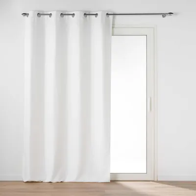 Verdunkelungsvorhang mit Ösen, 135x240 cm, weiß, blickdicht