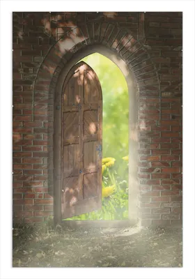 Produktbild von Wallario Wandbild Offene Pforte, Größe: 61 x 91,5 cm, Poster mit rahmenlosen Bildhalter