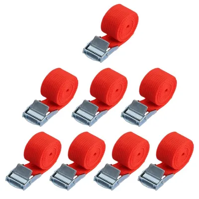 Obrázok produktu pre Popruhy, 13 kusov, šírka 25 mm, dĺžka 1 m, nastaviteľné s upínacou sponou, nosnosť do 250 kg, červené
