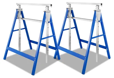 Produktbild von Peviasot 2er Set Arbeitsbock 7-fach höhenverstellbar 80-130 cm Klappbock aus Stahl Blau