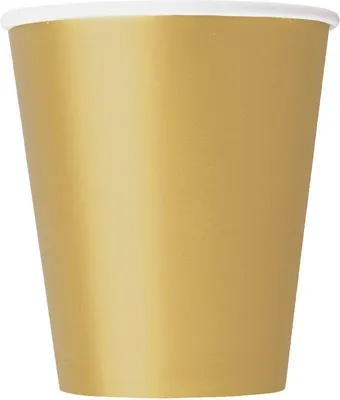 Image de gobelets en papier or 270 ml. 8 pièces 3326EU
