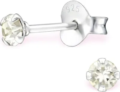 Immagine prodotto di Silver Shade - Orecchini a perno in vero cristallo LA CRISTALE 3mm Argento 925
