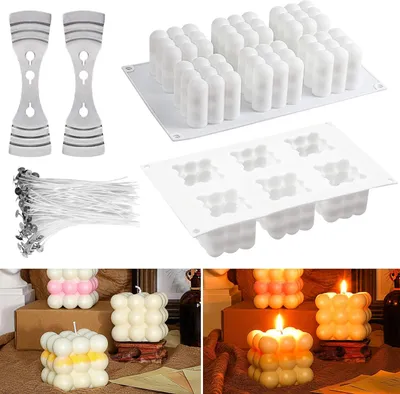 Obrázek produktu pro Sada na výrobu svíček silikonová forma na svíčky 100 knotů na svíčky