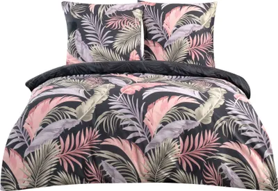 Produktbild von Bettwäsche 240x220 cm 3 teilig set, geblümt, anthrazit farbe 100% Baumwolle/Renforcé, Hena