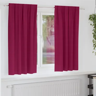 Produktbild von Möbel Verdunkelungs-Vorhänge mit Ringen 2 Stk. Weinrot 175 x 140 cm - Gardinen & Vorhänge &42034