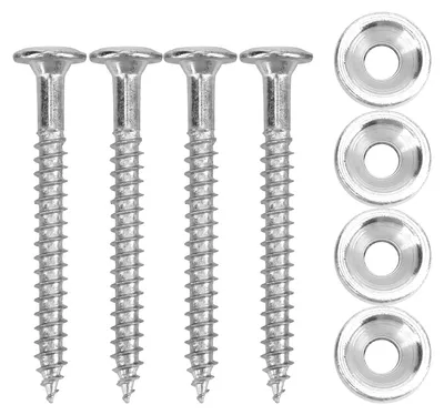 Produktbild von 4er-Set Gitarrenhals-Verbindungsbuchsen-Set Metall-Zwingenbolzen mit Schraubenzubehör für E-Bass Silber