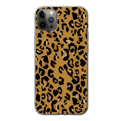 Produktbild von MuchoWow® Handyhülle Schutzhülle Hülle für iPhone 12 Pro Max Pantherdruck - Gelb - Gold Silikon Softcase Handy Hülle - Hartschale