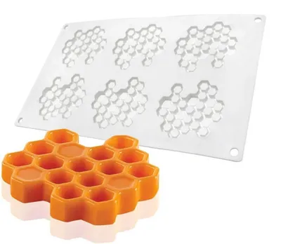 Zdjęcie produktu dla Forma silikonowa w kształcie plastra miodu 3D, mata z wypustkami w kształcie pszczół, forma do fondantu do ciast, czekolady, słodyczy i dekoracji
