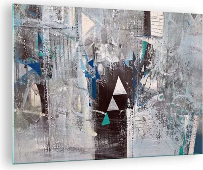 Produktbild von Bilder auf glas - Abstraktion modern - 70x50cm - Glasbilder - Wandbilder - Kunstdruck - zum Aufhängen bereit - Wanddekoration aus Glas - Glas Bilder - Wandbild auf Glas - Einteilig - GAA70x50-4006