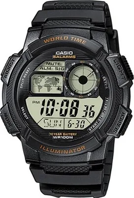 Immagine prodotto di Orologio da uomo Casio Collection AE-1000W-1AVEF, digitale, ora mondiale, cronografo, impermeabile fino a 10 ATM