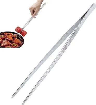 Image de Pince de cuisine - 30 cm - Acier inoxydable - Manche en acier inoxydable - Lavable au lave-vaisselle - Antidérapante