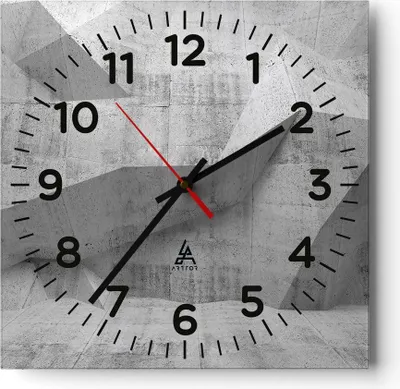 Produktbild von Wanduhr - Quadrat - Glasuhr - Beton Wand Grau - 30x30cm - Schleichendes Uhrwerk - Lautlos - zum Aufhängen bereit - Dekoration Modern - Wanddekoration aus Glas - C4AC30x30-4183