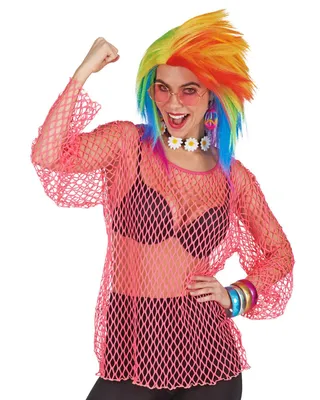 Produktbild von Neon Netz Shirt | Pink - Rave Rocker Disco Party Kostüm
