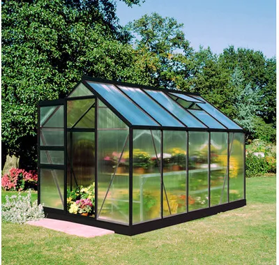 Produktbild von Gewächshaus Halls Popular 106 Polycarbonat 4 mm 193 x 319 cm schwarz