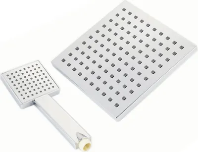 Produktbild von Hochdruck-Handbrausekopf, quadratisch, verchromt, wassersparender Duschkopf für Badezimmer