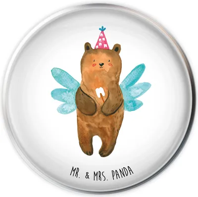 Produktbild von Mr. & Mrs. Panda Ablaufgarnitur Bär Zahnfee - Weiß - Geschenk, Waschbecken Stopfen, Erster Zahn, Ablaufstopfen, Stöpsel, Teddybär, waschbeckenstöpsel, Fee, Abflussstöpsel