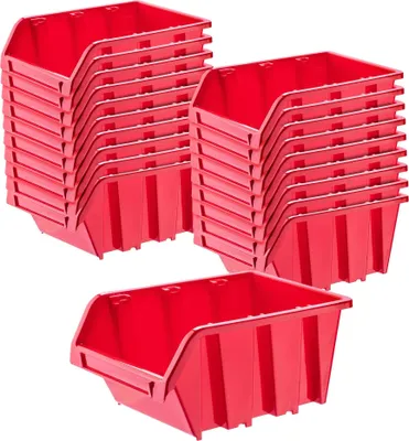 Produktbild von KADAX Werkstatt-Stapelkiste "Viken", Stapelbox, 290 mm, Rot, 20 Stück