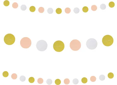 Produktbild von Oblique Unique Kreis Girlande Banner Geburtstag Hochzeit JGA Babyshower Party Deko - gold weiß rosa