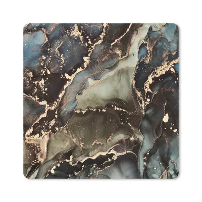 Produktbild von MuchoWow® Mauspad Mousepad Marmor - Gold - Grün 30x30 cm - Mousepads - Maus Mat - Pad - Mausunterlage - Gaming