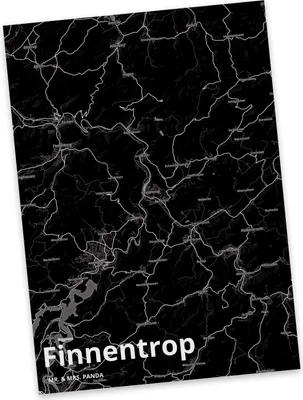 Produktbild von Mr. & Mrs. Panda Postkarte Finnentrop - Geschenk, Postkarten, bildkarte, Ansichtskarte, Grußkarte, Stadt Dorf Karte Landkarte Map Stadtplan, Fotokarte