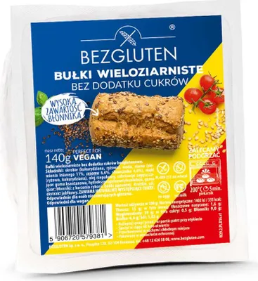 Produktbild von Bezgluten Mehrkornbrötchen ohne Zuckerzusatz 140g