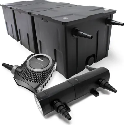 Obrázek produktu pro Kompletní sada Wiltec: jezírkový filtr CBF-350C do 90000 l jako průtokový filtr, jezírkové čerpadlo NEO10000 SuperECO 10000l/h 80W, jezírkový odlučovač CUV-236 UVC s 36W