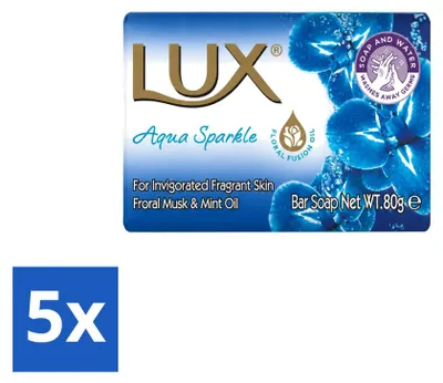 Productafbeelding van 5 x Lux zeepstukje Aqua Sparkle - 80 g - Voordeelverpakking - 5 stuks