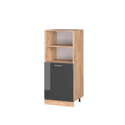 Image de Armoire de cuisine Vicco R-Line, 60 cm, anthracite brillant/chêne doré