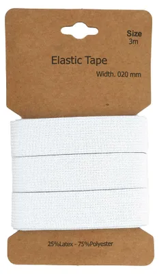 Produktbild von Gummiband 3 m x 20 mm Gummilitze Gummi elastisches Band Flachgummi Farbwahl